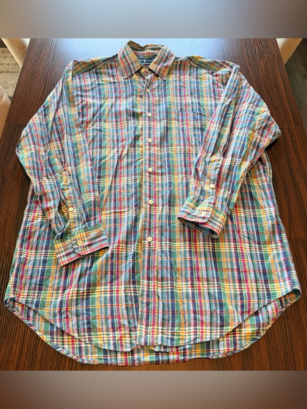 Ralph Lauren Blake Shirt Mens Multicolor Plaid Vintage 90s Button Down Cotton M
